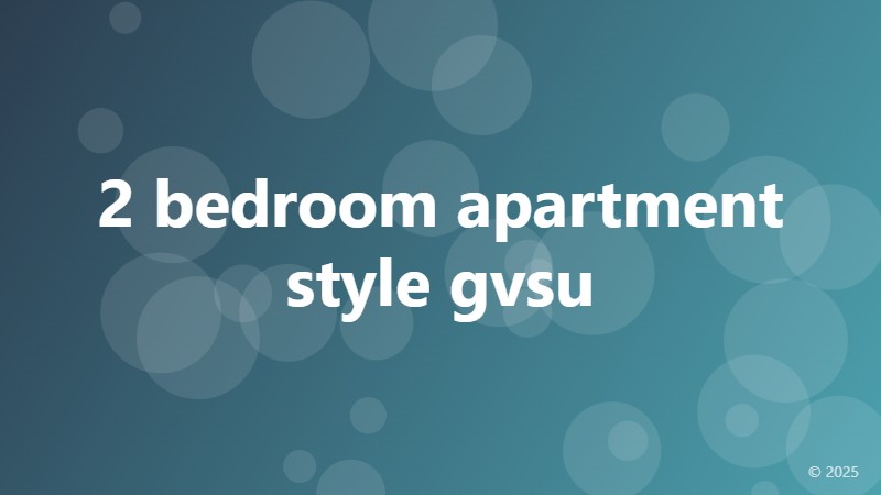 2 bedroom apartment style gvsu