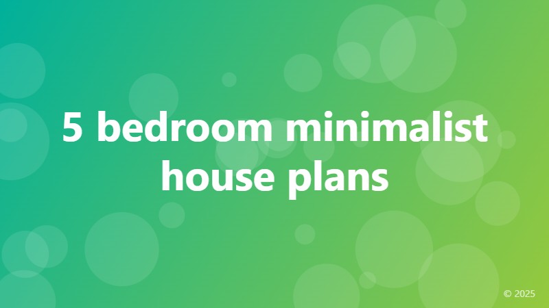 5 bedroom minimalist house plans