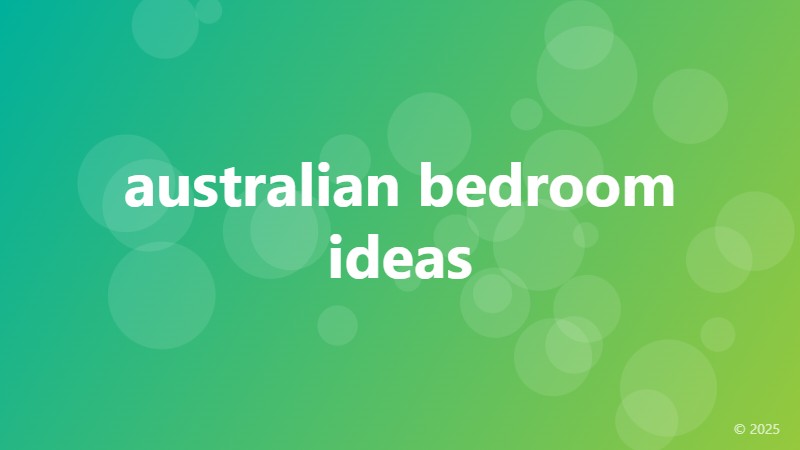 australian bedroom ideas