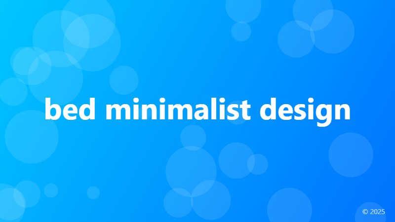 bed minimalist design