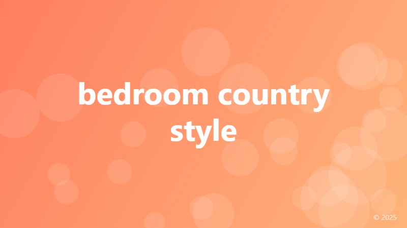 bedroom country style