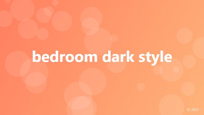 bedroom dark style