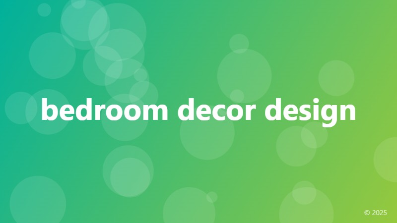 bedroom decor design