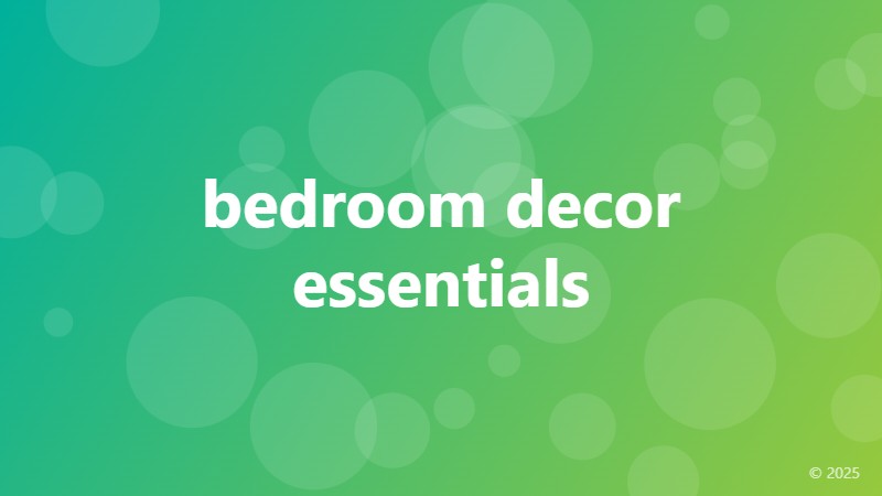 bedroom decor essentials