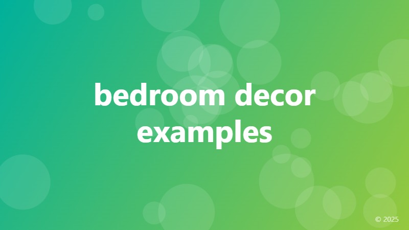 bedroom decor examples
