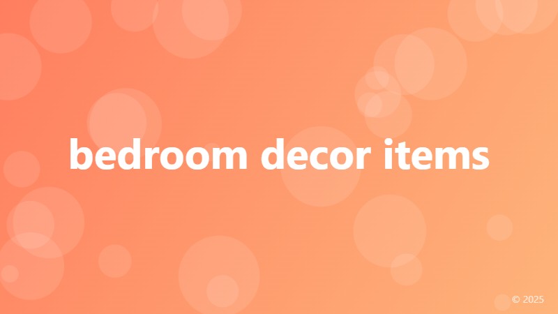 bedroom decor items