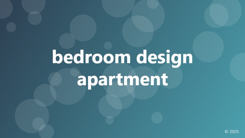 bedroom design apartment