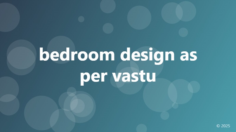 bedroom design as per vastu