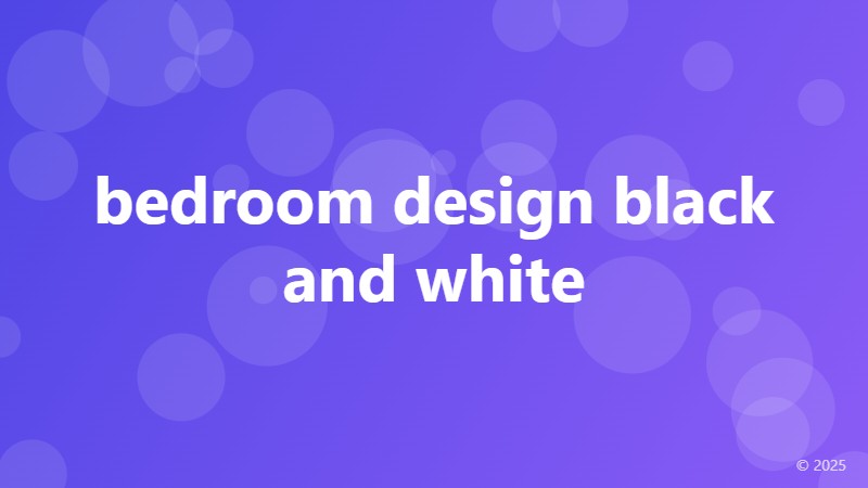 bedroom design black and white