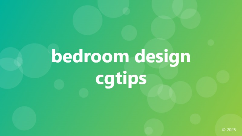 bedroom design cgtips