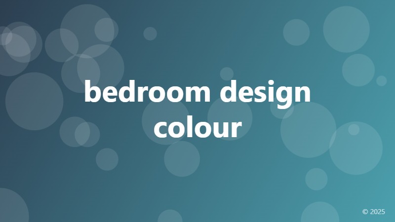 bedroom design colour