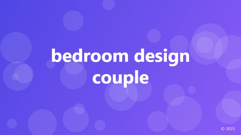bedroom design couple
