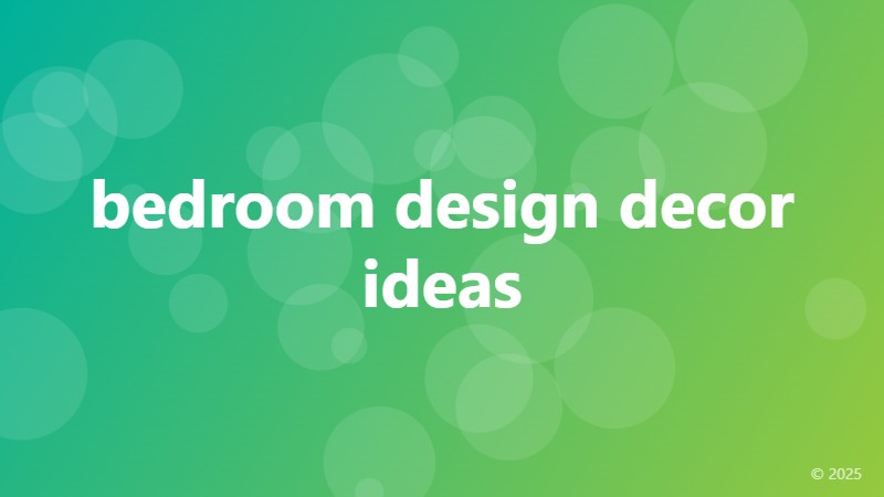 bedroom design decor ideas