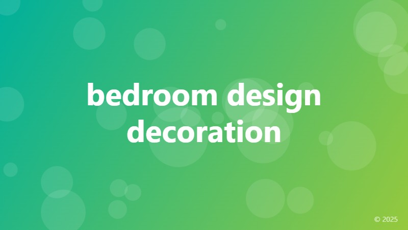 bedroom design decoration