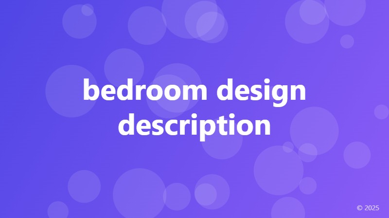 bedroom design description