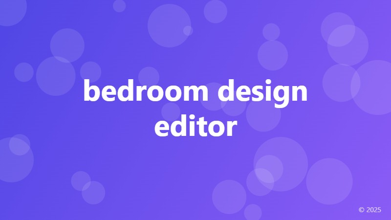 bedroom design editor
