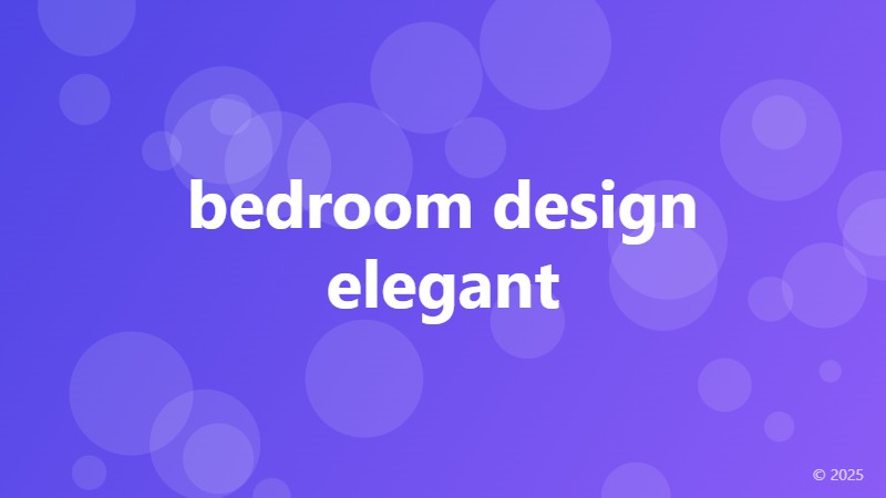 bedroom design elegant