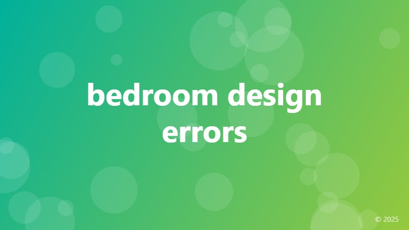 bedroom design errors