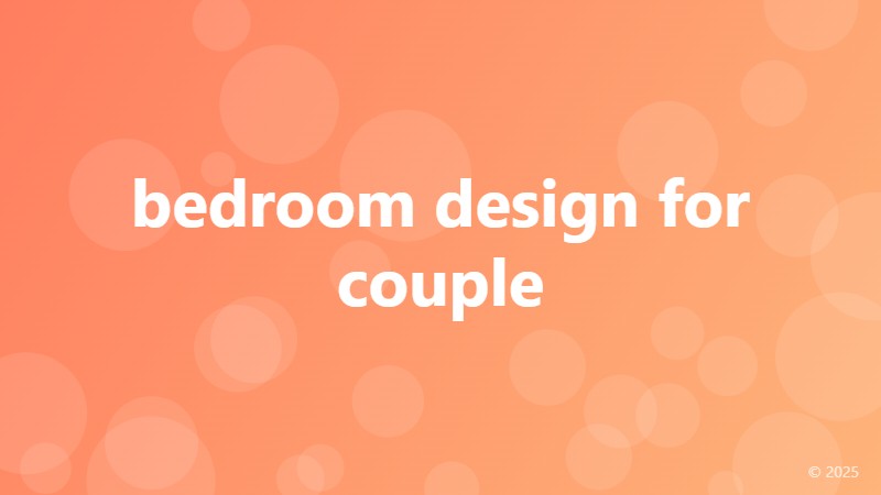 bedroom design for couple
