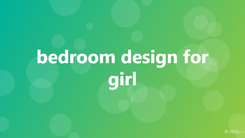bedroom design for girl