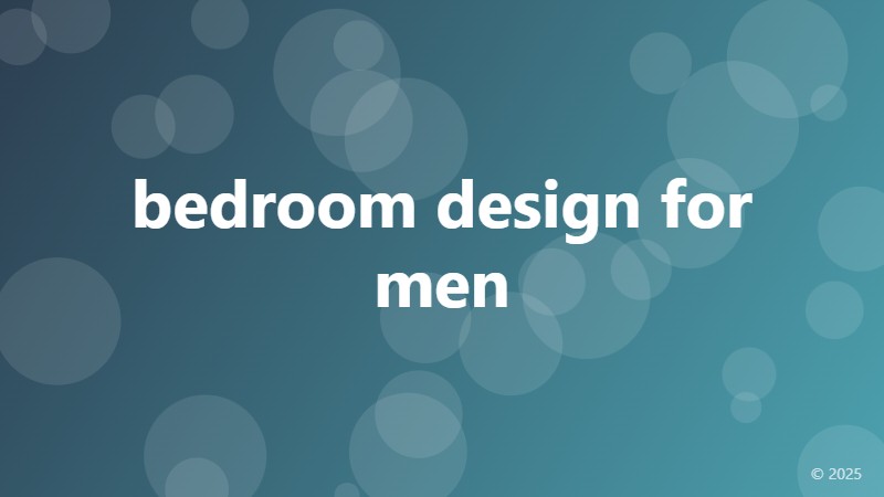 bedroom design for men