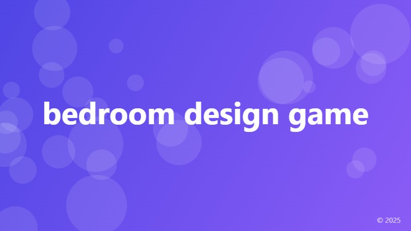 bedroom design game
