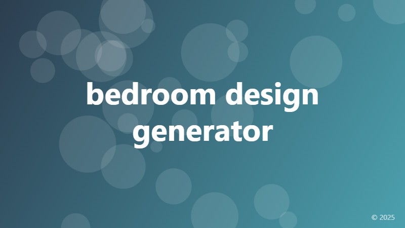 bedroom design generator
