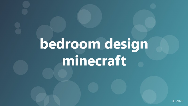 bedroom design minecraft