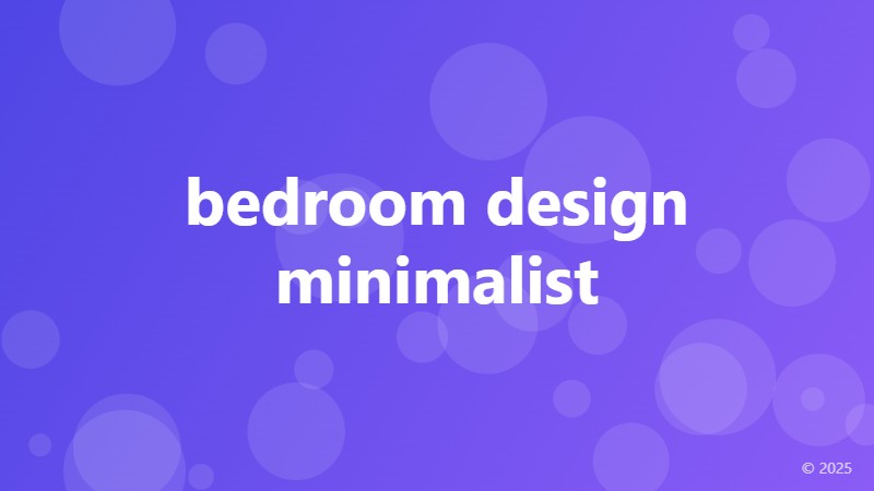 bedroom design minimalist