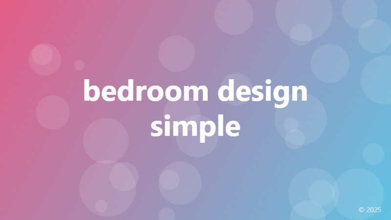 bedroom design simple