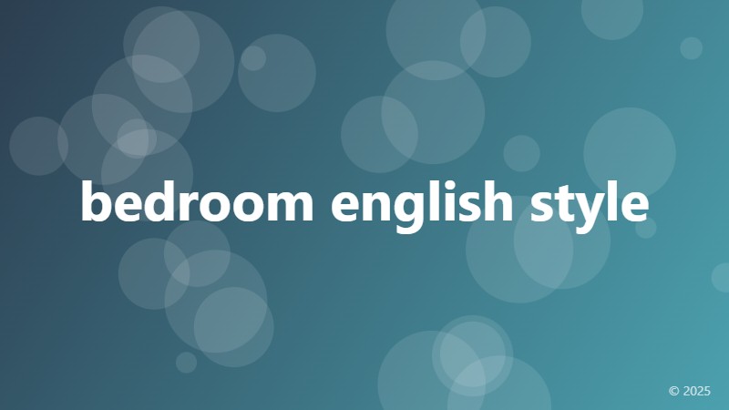 bedroom english style