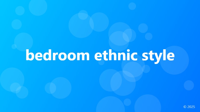 bedroom ethnic style