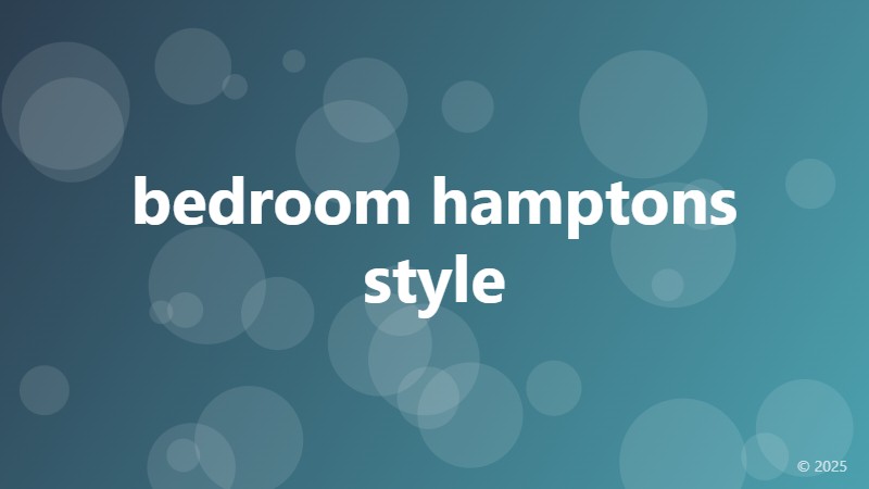 bedroom hamptons style