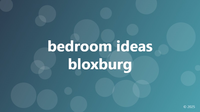 bedroom ideas bloxburg