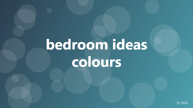 bedroom ideas colours