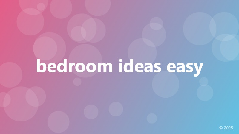bedroom ideas easy