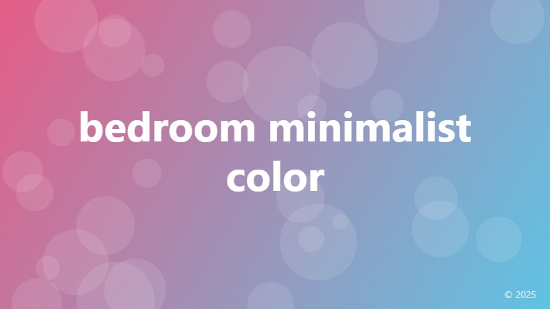 bedroom minimalist color
