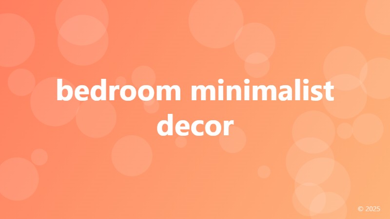 bedroom minimalist decor