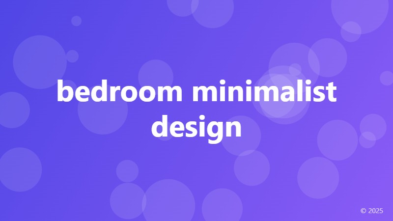 bedroom minimalist design