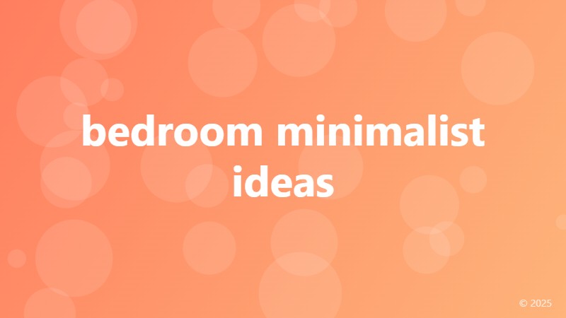 bedroom minimalist ideas