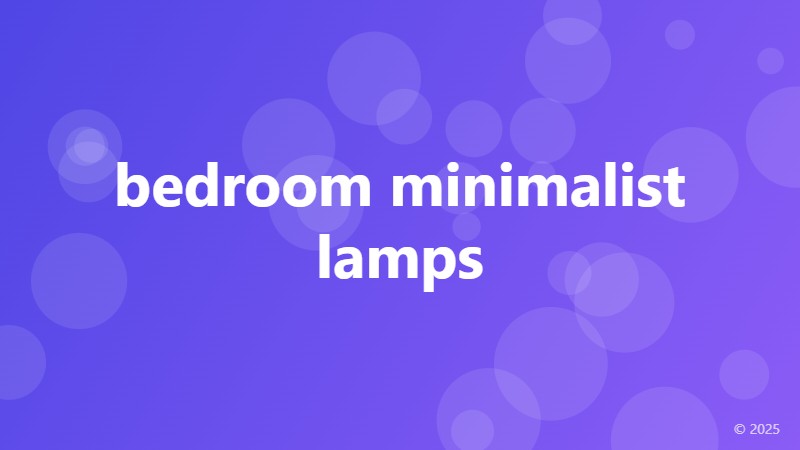 bedroom minimalist lamps