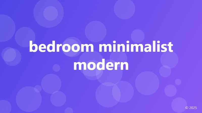 bedroom minimalist modern