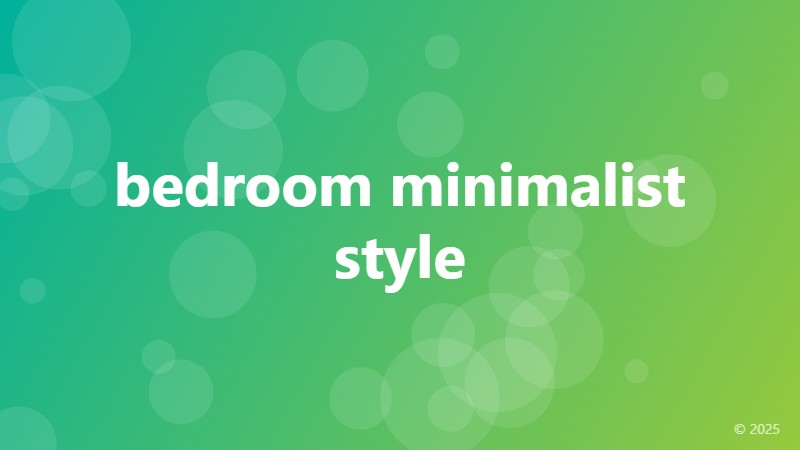 bedroom minimalist style
