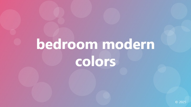 bedroom modern colors