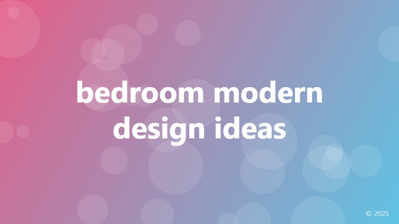 bedroom modern design ideas