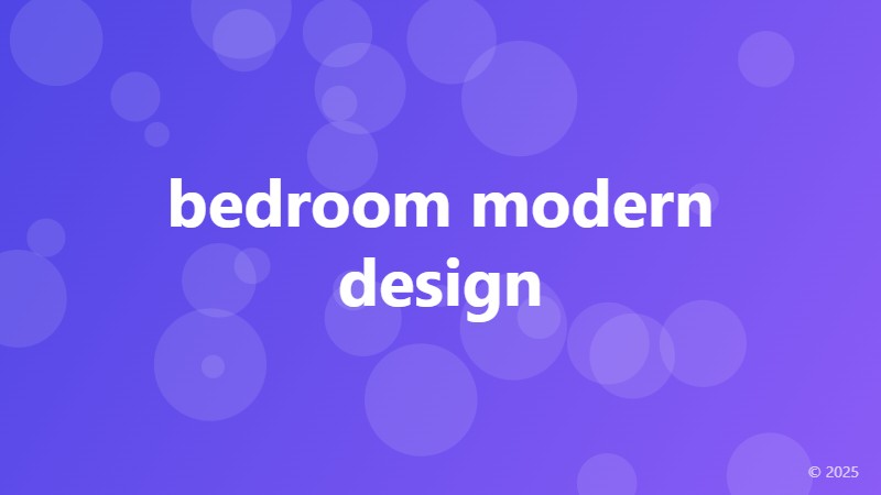 bedroom modern design