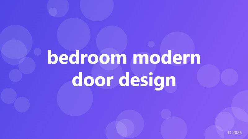 bedroom modern door design