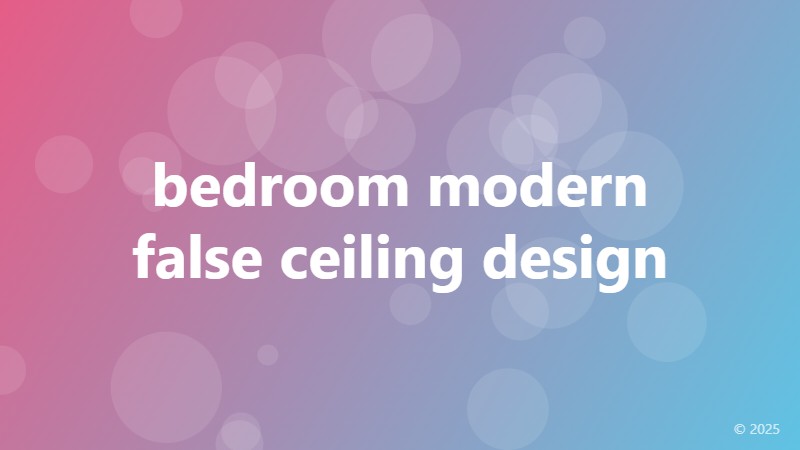 bedroom modern false ceiling design