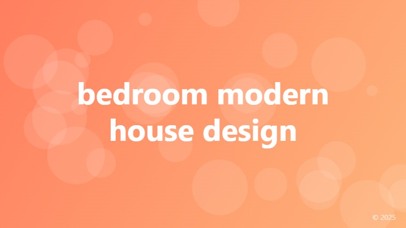 bedroom modern house design