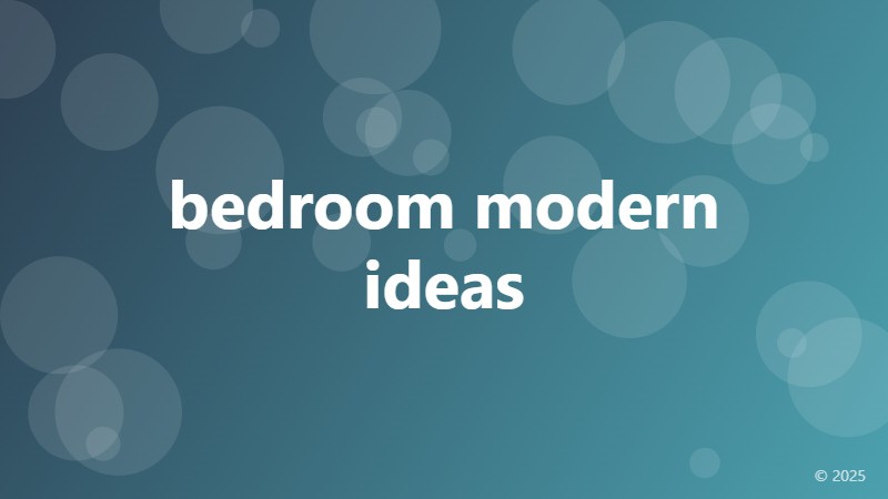 bedroom modern ideas